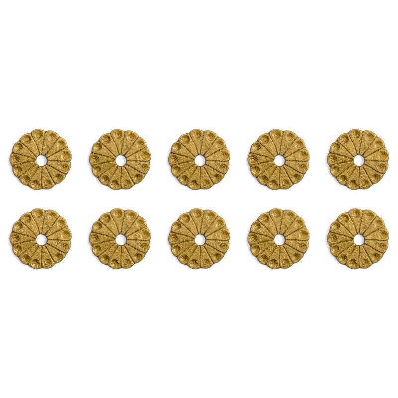 Hardware Philosophy Chrysanthemum Backplate Washer Brass Hardware 1.4 Inches- Set of 10 - Architectural, Interior Design, Doors, Furniture Cabinet Customization Hardware - Image 4